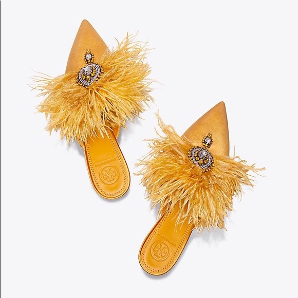 In search of Tory Burch Elodie Feather Mule shoes - Picture 2 of 6